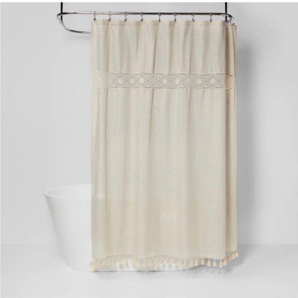 Opalhouse Boho Macrame Shower Curtain